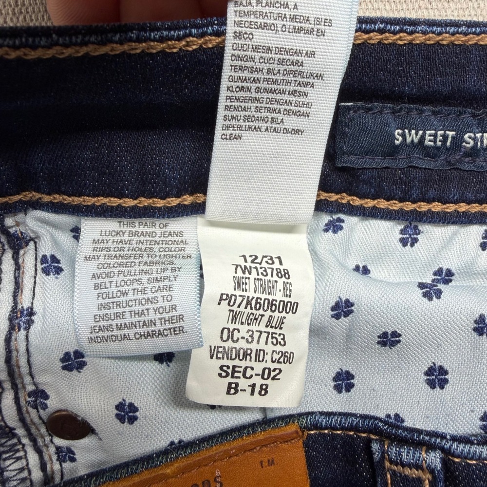 Lucky Brand Sweet Straight Jeans Womens 12/31 Twilight Blue Dark Wash Stretch - Picture 6 of 13
